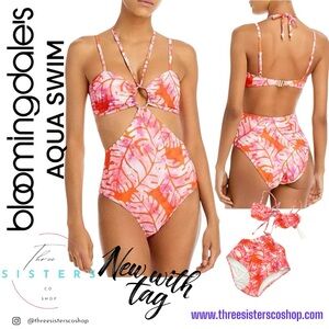 Aqua x Studio 189 Swimwear Monokini new with tag Bloomingdale’s Tropical Print